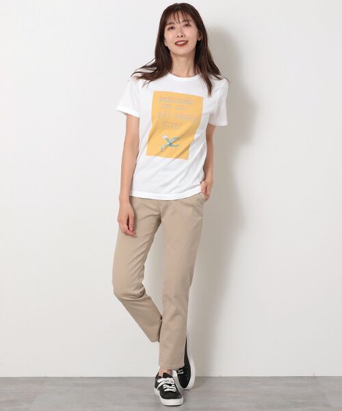 Mademoiselle NON NON / マドモアゼルノンノン Tシャツ | 【60th Anniversary Collection】コンパクトヤーン天竺エアロシフォン加工　水彩画Tシャツ【ハト】 | 詳細13