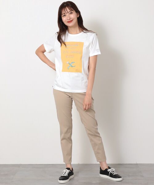 Mademoiselle NON NON / マドモアゼルノンノン Tシャツ | 【60th Anniversary Collection】コンパクトヤーン天竺エアロシフォン加工　水彩画Tシャツ【ハト】 | 詳細14