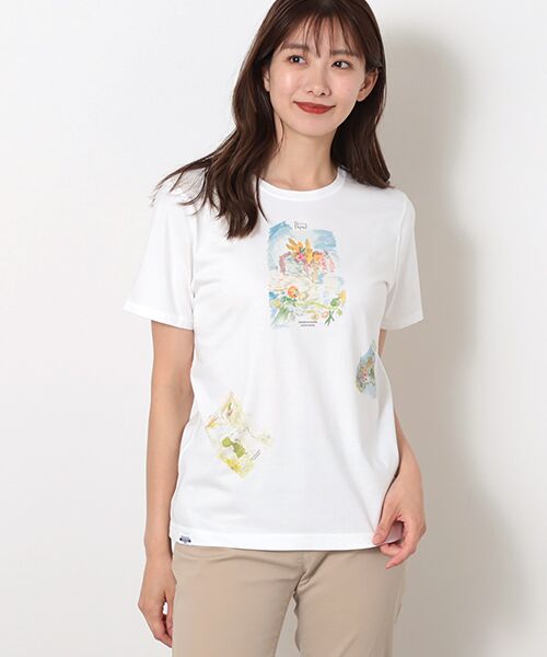 Mademoiselle NON NON / マドモアゼルノンノン Tシャツ | 【60th Anniversary Collection】コンパクトヤーン天竺エアロシフォン加工　水彩画Tシャツ【野菜・お花...etc】 | 詳細11