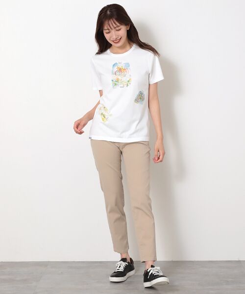 Mademoiselle NON NON / マドモアゼルノンノン Tシャツ | 【60th Anniversary Collection】コンパクトヤーン天竺エアロシフォン加工　水彩画Tシャツ【野菜・お花...etc】 | 詳細15