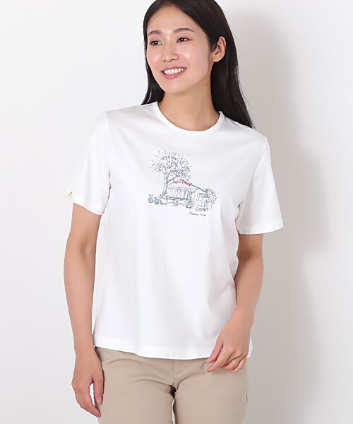 Mademoiselle NON NON / マドモアゼルノンノン Tシャツ | オーガニック天竺　クルーネックプリント刺繍半袖Tシャツ【papas cafe】 | 詳細2