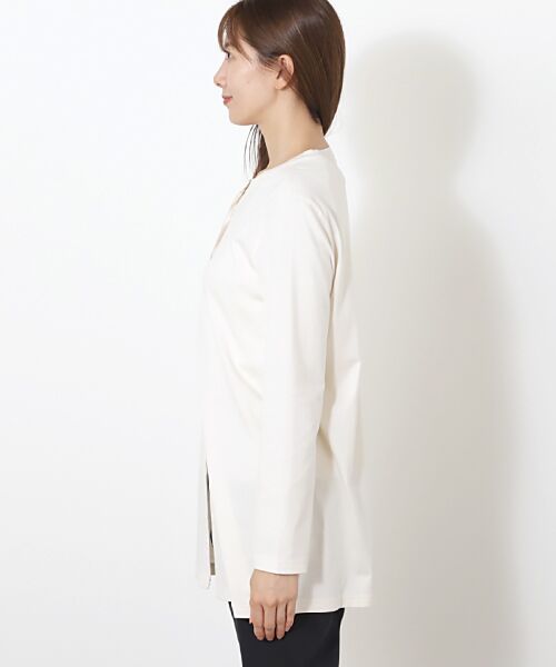 Mademoiselle NON NON / マドモアゼルノンノン カーディガン・ボレロ | スーピマコンパクトグレース天竺 カーディガン | 詳細3