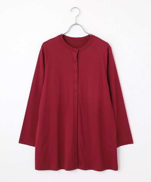 Mademoiselle NON NON / マドモアゼルノンノン カーディガン・ボレロ | スーピマコンパクトグレース天竺 カーディガン（ワイン）