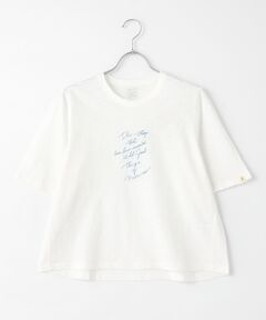 ヴィンテージライクオーガニック天竺　クルーネック　クロップド丈Tシャツ【5分袖】