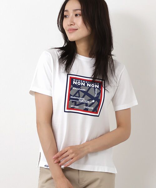 Mademoiselle NON NON / マドモアゼルノンノン Tシャツ | 【60th Anniversary Collection】59/2コンパクトヤーン天竺エアシエロフォン加工　クルーネック半袖Tシャツ【フランス・パリ地図柄】 | 詳細7