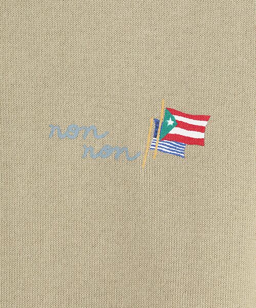 Mademoiselle NON NON / マドモアゼルノンノン パーカー | 30/2スーピマ甘撚天竺　パーカー【8分袖】【国旗・旗】 | 詳細4