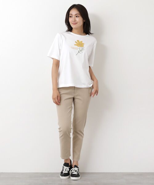 Mademoiselle NON NON / マドモアゼルノンノン Tシャツ | 59/2コンパクトヤーン天竺エアシエロフォン加工　クルーネック5分袖Tシャツ【コスモス】 | 詳細6