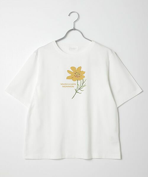 Mademoiselle NON NON / マドモアゼルノンノン Tシャツ | 59/2コンパクトヤーン天竺エアシエロフォン加工　クルーネック5分袖Tシャツ【コスモス】 | 詳細8