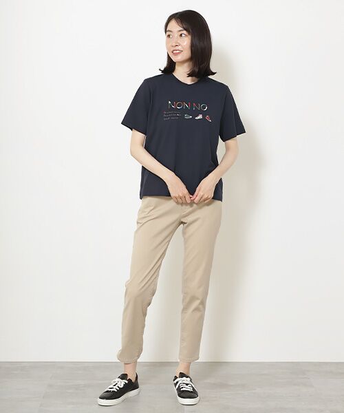 Mademoiselle NON NON / マドモアゼルノンノン Tシャツ | 40/2トルコオーガニック天竺　クルーネック半袖Tシャツ【NON NOロゴ+スニーカーモチーフ】 | 詳細14