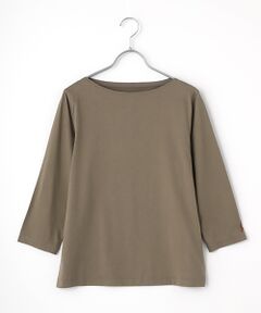 60/1×30d シルフィーPRT天竺　ボートネックTシャツ【8分袖】