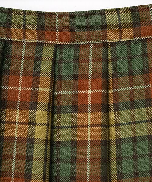 ウールサージタータンチェックスカート （ロング・マキシ丈スカート