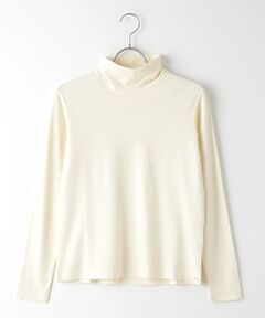 綿カシミヤスパンテレコ　ハイネックTシャツ