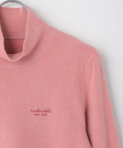 Mademoiselle NON NON / マドモアゼルノンノン Tシャツ | 1/25ソリストヒートストレッチリブ表ピーチ起毛　ハイネックTシャツ | 詳細3