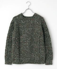 Baby Alpaca/Silk Tweed 天竺 ボトルネックセーター