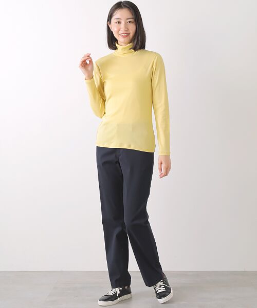 Mademoiselle NON NON / マドモアゼルノンノン カットソー | 100/2フライスボーダー&ムジ  タートルネックカットソー | 詳細5