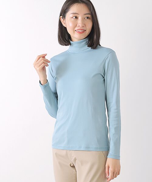 Mademoiselle NON NON / マドモアゼルノンノン カットソー | 100/2フライスボーダー&ムジ  タートルネックカットソー | 詳細10