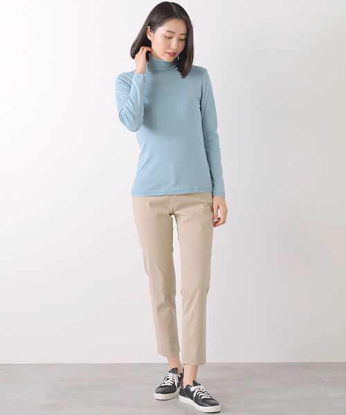 Mademoiselle NON NON / マドモアゼルノンノン カットソー | 100/2フライスボーダー&ムジ  タートルネックカットソー | 詳細13