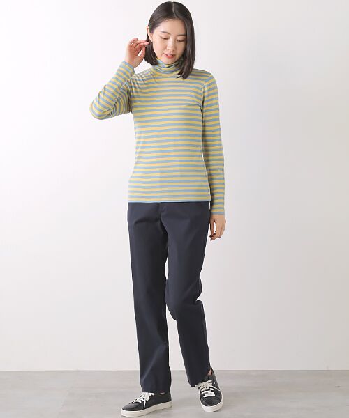 Mademoiselle NON NON / マドモアゼルノンノン カットソー | 100/2フライスボーダー&ムジ  タートルネックカットソー | 詳細18