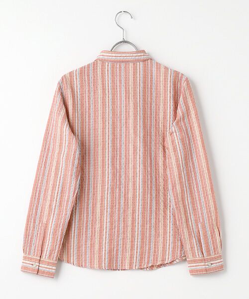 Mademoiselle NON NON / マドモアゼルノンノン シャツ・ブラウス | コットンシャーリングツイルストライプ  長袖シャツ | 詳細1