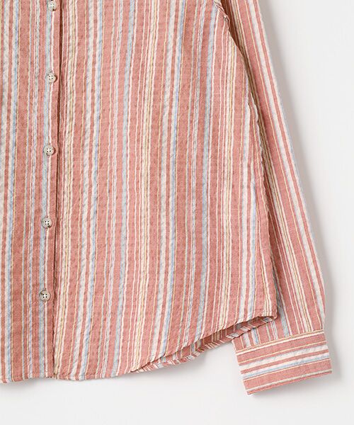 Mademoiselle NON NON / マドモアゼルノンノン シャツ・ブラウス | コットンシャーリングツイルストライプ  長袖シャツ | 詳細3