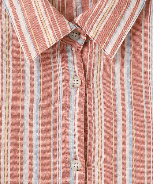 Mademoiselle NON NON / マドモアゼルノンノン シャツ・ブラウス | コットンシャーリングツイルストライプ  長袖シャツ | 詳細4