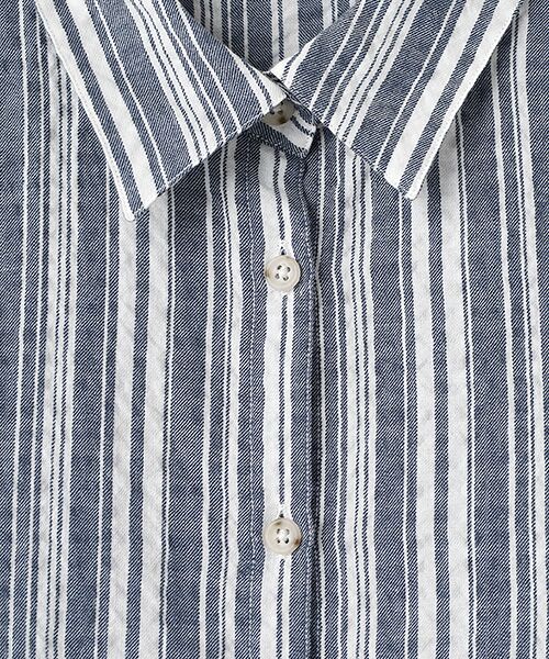Mademoiselle NON NON / マドモアゼルノンノン シャツ・ブラウス | コットンシャーリングツイルストライプ  長袖シャツ | 詳細6