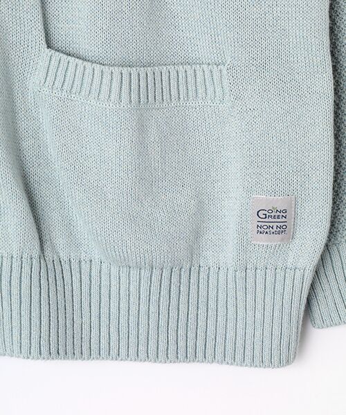 Mademoiselle NON NON / マドモアゼルノンノン カーディガン・ボレロ | オーガニックコットン8G   ノーカラーカーディガン | 詳細2
