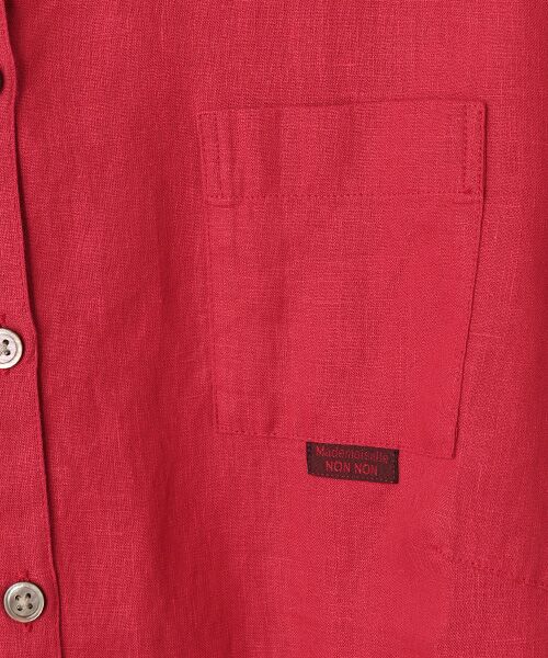 Mademoiselle NON NON / マドモアゼルノンノン シャツ・ブラウス | リネンソフト仕上げ バンドカラーシャツ | 詳細2