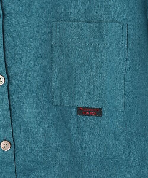 Mademoiselle NON NON / マドモアゼルノンノン シャツ・ブラウス | リネンソフト仕上げ バンドカラーシャツ | 詳細4