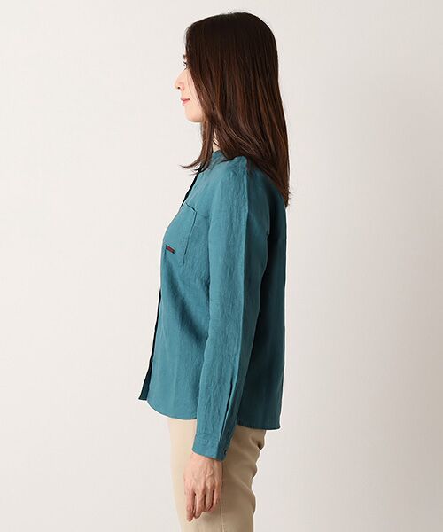 Mademoiselle NON NON / マドモアゼルノンノン シャツ・ブラウス | リネンソフト仕上げ バンドカラーシャツ | 詳細8