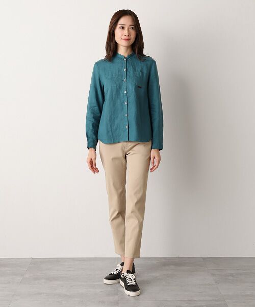 Mademoiselle NON NON / マドモアゼルノンノン シャツ・ブラウス | リネンソフト仕上げ バンドカラーシャツ | 詳細10