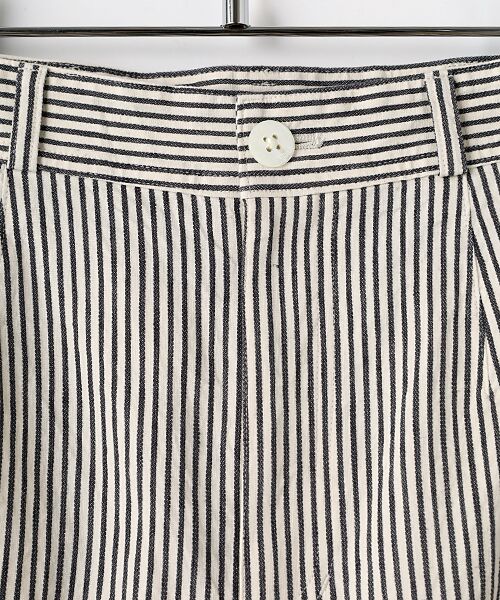 Mademoiselle NON NON / マドモアゼルノンノン その他パンツ | 綿麻ビスコースストレッチ ピケストライプパンツ[フルレングス] | 詳細8