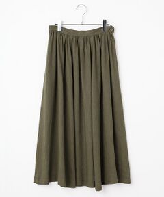 Mademoiselle NON NON / マドモアゼルノンノン ロング・マキシ丈スカート | リヨセルリネンソフトツイルギャザーフレアースカート