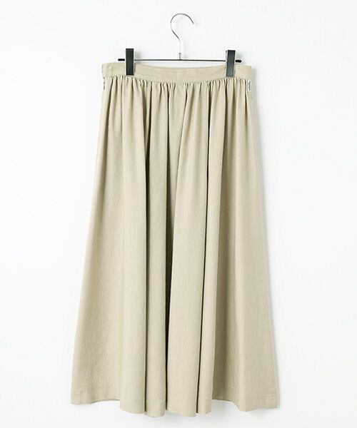 Mademoiselle NON NON / マドモアゼルノンノン ロング・マキシ丈スカート | リヨセルリネンソフトツイルギャザーフレアースカート | 詳細3
