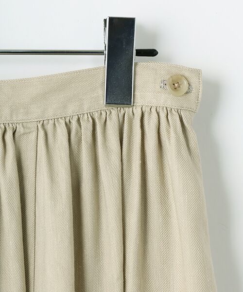 Mademoiselle NON NON / マドモアゼルノンノン ロング・マキシ丈スカート | リヨセルリネンソフトツイルギャザーフレアースカート | 詳細4
