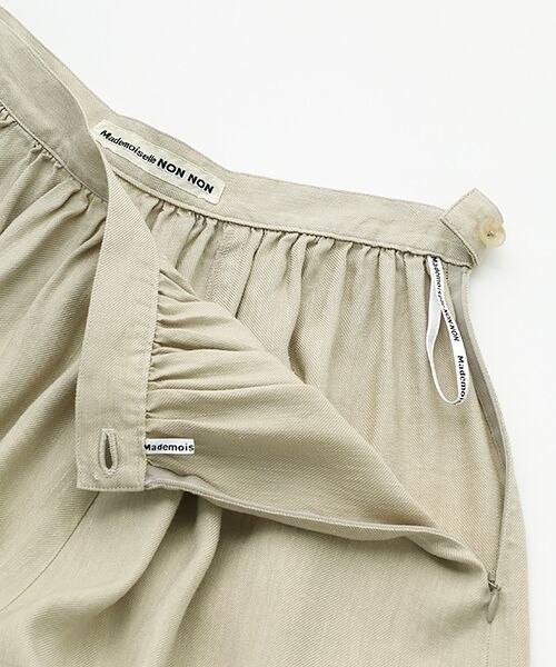 Mademoiselle NON NON / マドモアゼルノンノン ロング・マキシ丈スカート | リヨセルリネンソフトツイルギャザーフレアースカート | 詳細6