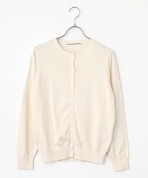 Mademoiselle NON NON / マドモアゼルノンノン カーディガン・ボレロ | SUVIN GOLD天竺 クルーネックカーディガン（オフホワイト）