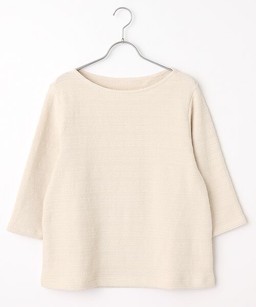Mademoiselle NON NON/マドモアゼルノンノン リンクスボーダー ボートネックTシャツ アイボリー F Mademoiselle NON NON/マドモアゼルノンノン リンクスボーダー ボートネックTシャツ アイボリー F