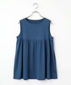 Mademoiselle NON NON / マドモアゼルノンノン カットソー | 甘撚りコンパクトヤーン天竺ローズぺトール加工 胸下切り替えノースリーブカットソー