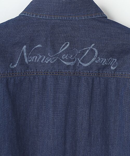 NONNON マドモアゼルノンノン　デニム　シャツ　長袖　刺繍 セール】 6ozリングオールドデニムシャツ （シャツ・ブラウス