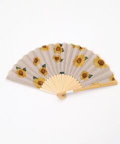 Mademoiselle NON NON / マドモアゼルノンノン その他小物 | リネンプリント ひまわり柄扇子