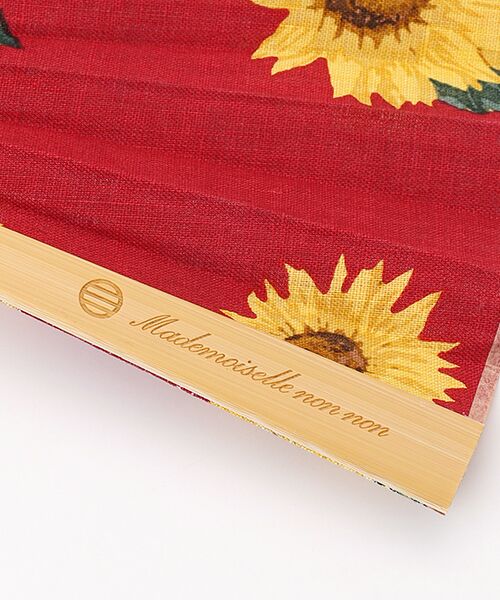 Mademoiselle NON NON / マドモアゼルノンノン その他小物 | リネンプリント ひまわり柄扇子 | 詳細1