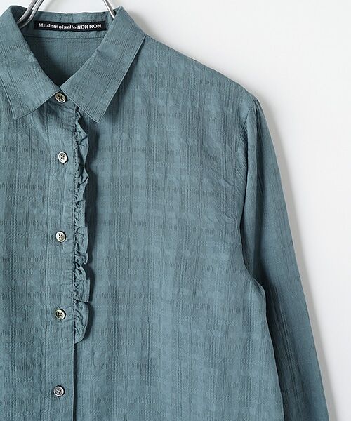 Mademoiselle NON NON / マドモアゼルノンノン シャツ・ブラウス | コットンカラミジャガードチェックワッシャー 長袖ブラウス | 詳細3