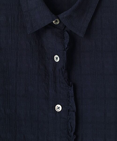 Mademoiselle NON NON / マドモアゼルノンノン シャツ・ブラウス | コットンカラミジャガードチェックワッシャー 長袖ブラウス | 詳細6