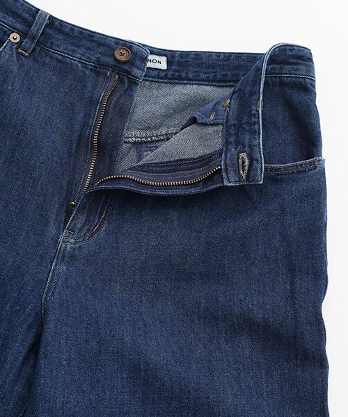 Mademoiselle NON NON / マドモアゼルノンノン デニムパンツ | コットンリネンムラ糸交織デニムバギーパンツ[フルレングス] | 詳細5