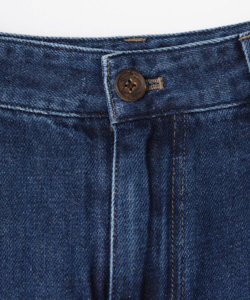 Mademoiselle NON NON / マドモアゼルノンノン デニムパンツ | コットンリネンムラ糸交織デニムバギーパンツ[フルレングス] | 詳細7