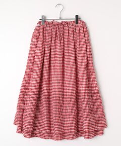 Mademoiselle NON NON / マドモアゼルノンノン ロング・マキシ丈ワンピース | シャーリングワッシャー チェック2段重ねスカート