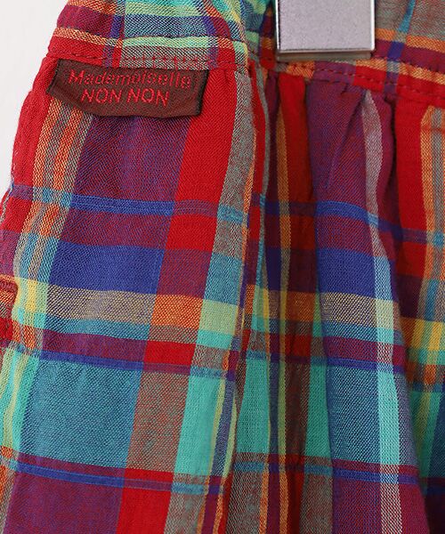 Mademoiselle NON NON / マドモアゼルノンノン ロング・マキシ丈ワンピース | シャーリングワッシャー チェック2段重ねスカート | 詳細1