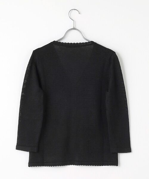 Mademoiselle NON NON / マドモアゼルノンノン カーディガン・ボレロ | ユーロリネン天竺 Vネックカーディガン | 詳細1