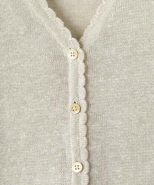 Mademoiselle NON NON / マドモアゼルノンノン カーディガン・ボレロ | ユーロリネン天竺 Vネックカーディガン | 詳細5
